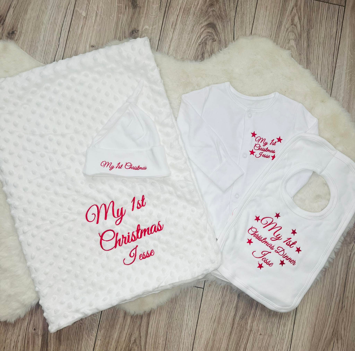 Personalised My 1st Christmas Baby Set