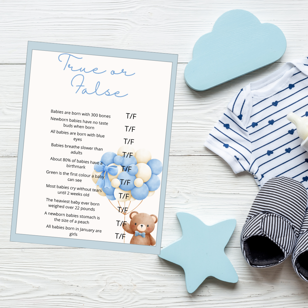 Brown Bear Baby True or False Baby Shower Game