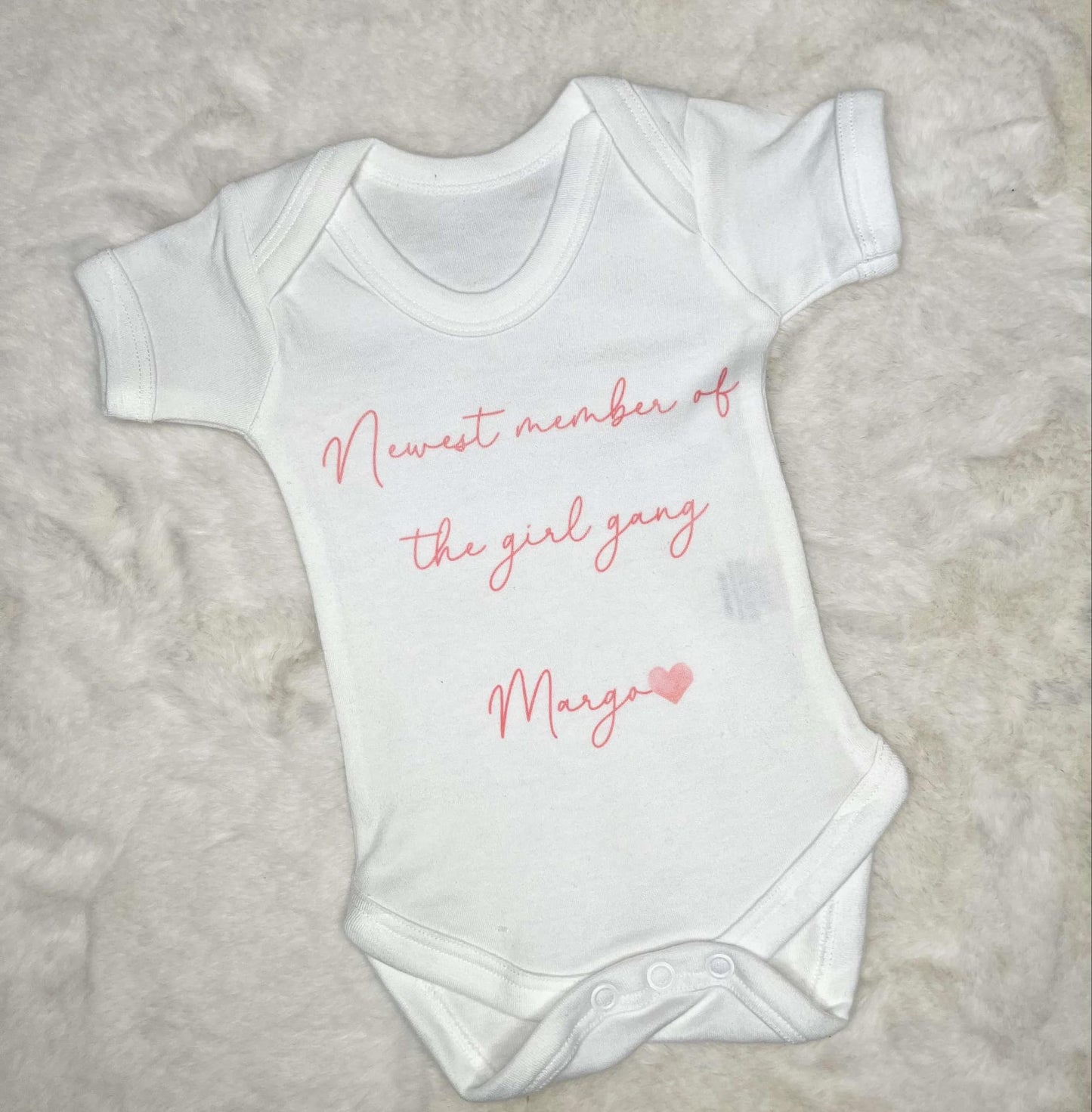 Personalised Newest Member Of The Gang Baby Vest