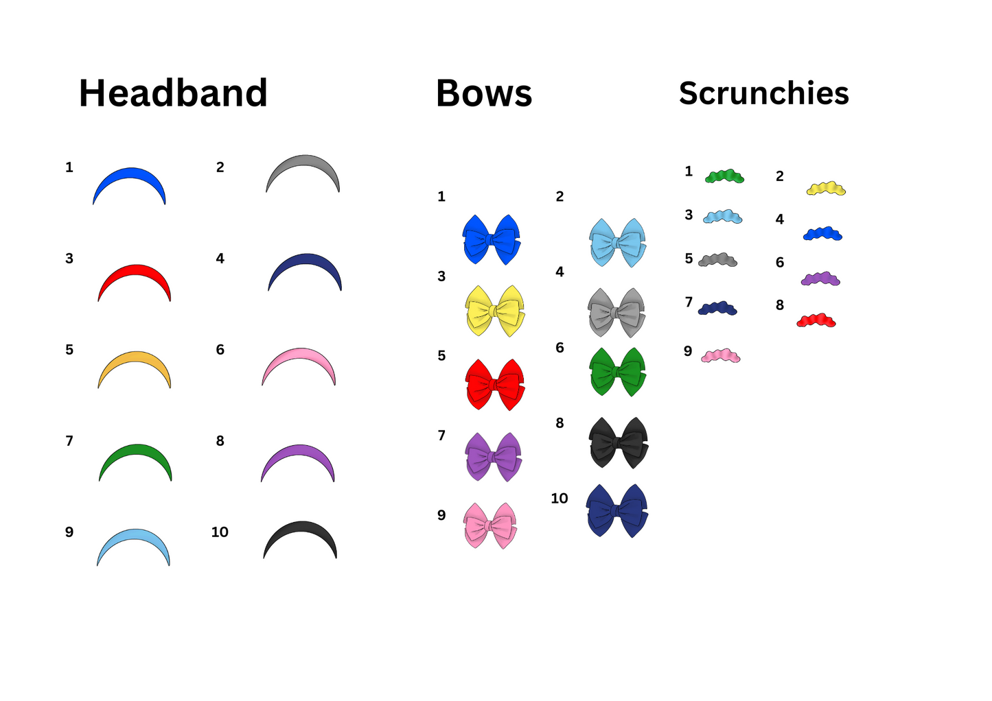 Accessories choice sheet