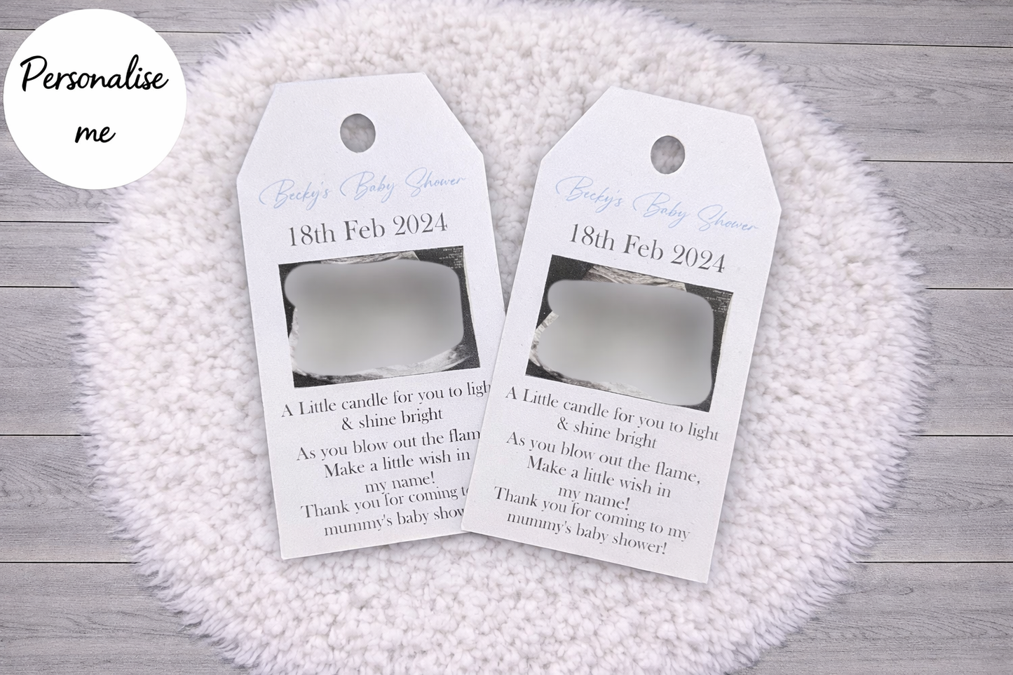 Personalised Baby Shower Favour Tags