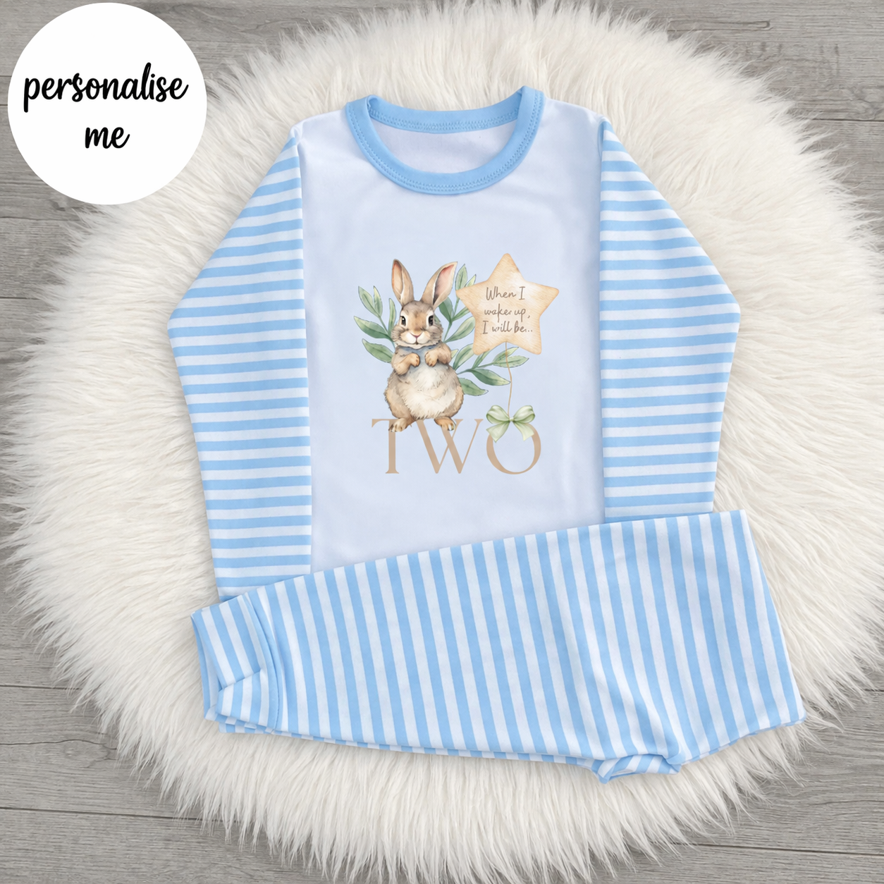Personalised Little Bunny Birthday Pyjamas