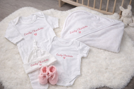Personalised Embroidered Newborn Baby Set