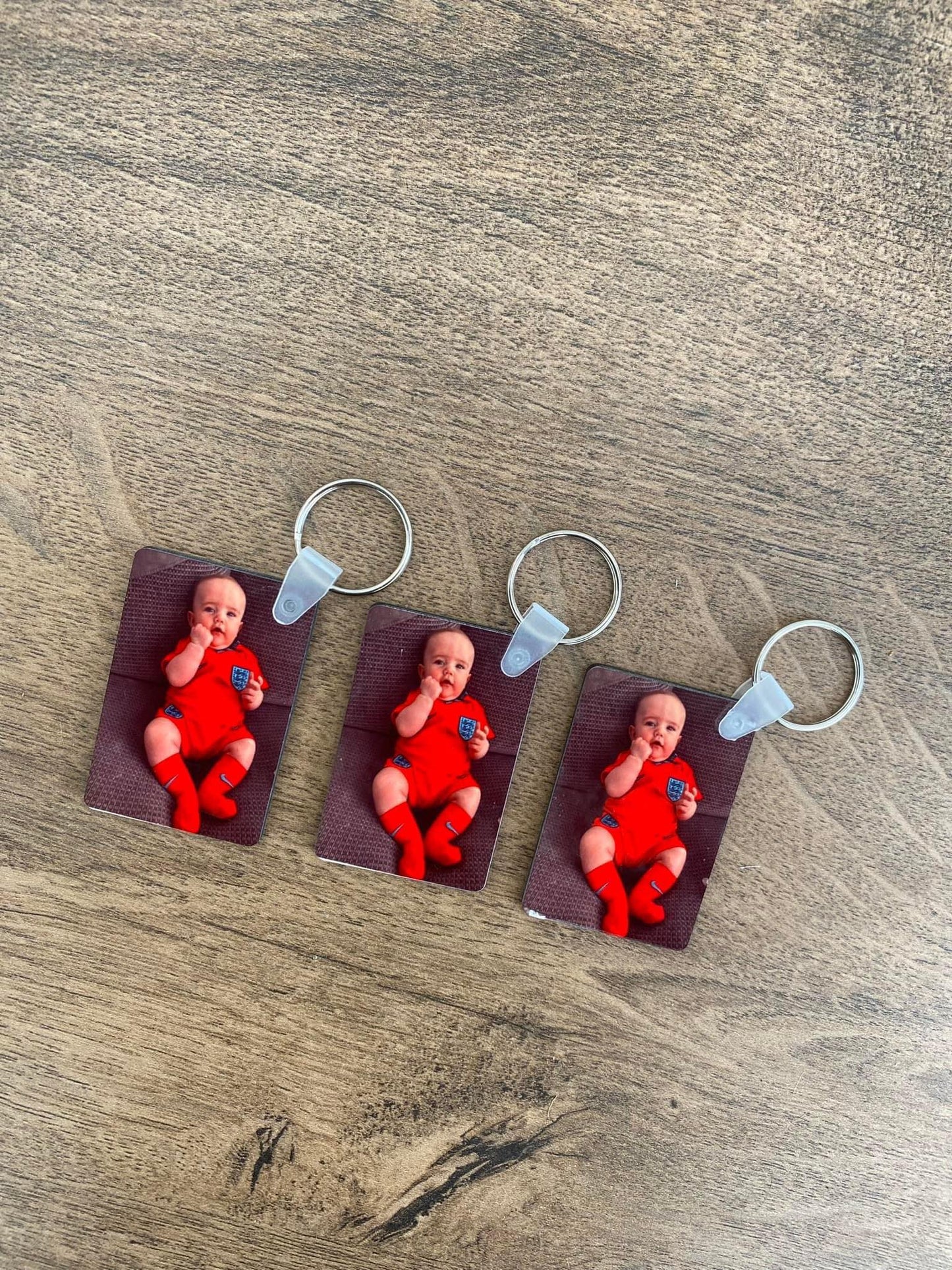 Rectangle Photo Keyring with image of a child on