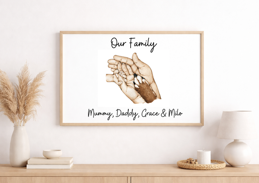 Our Family Including Pet Paw Print