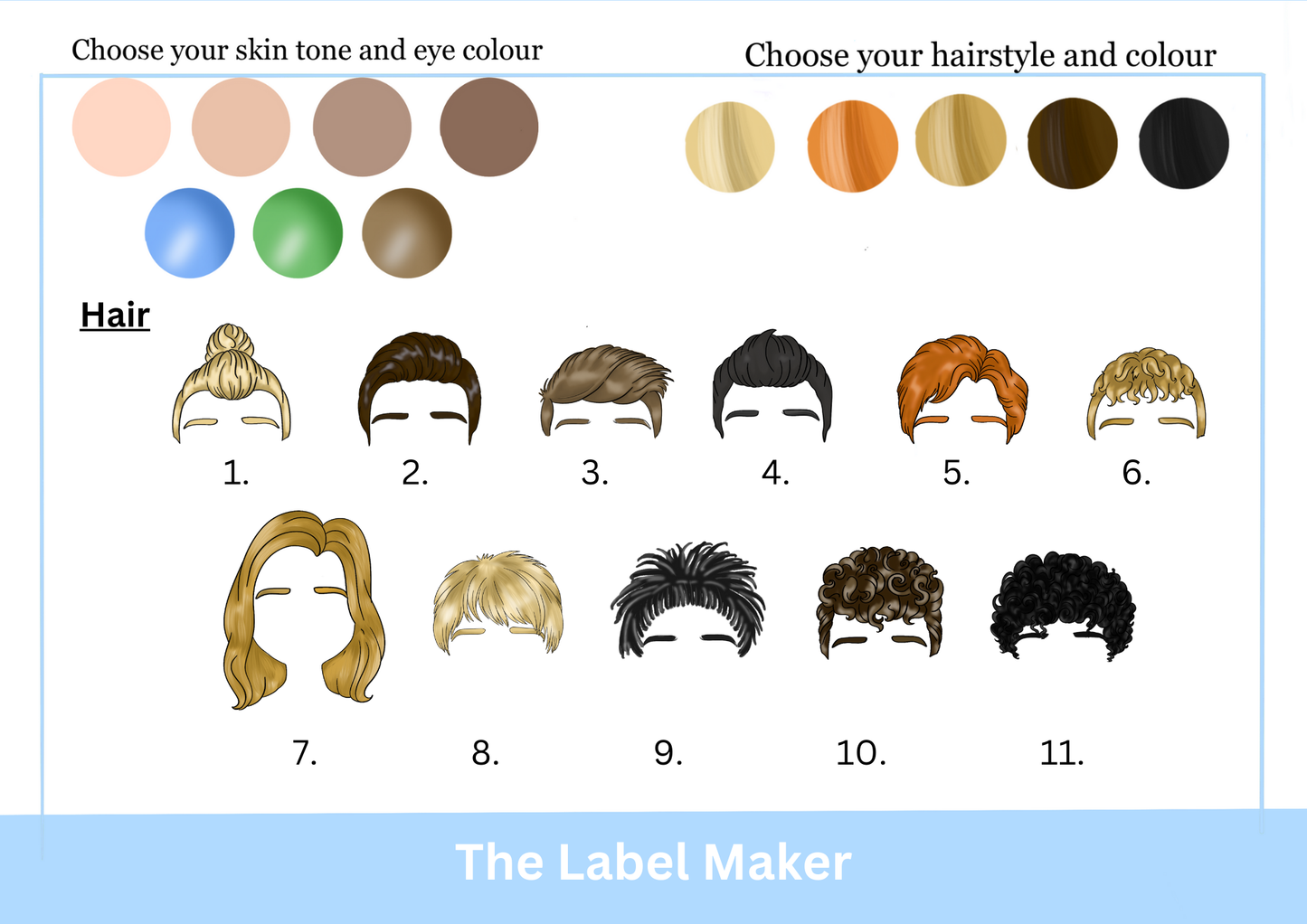 Hairstyle choice sheet