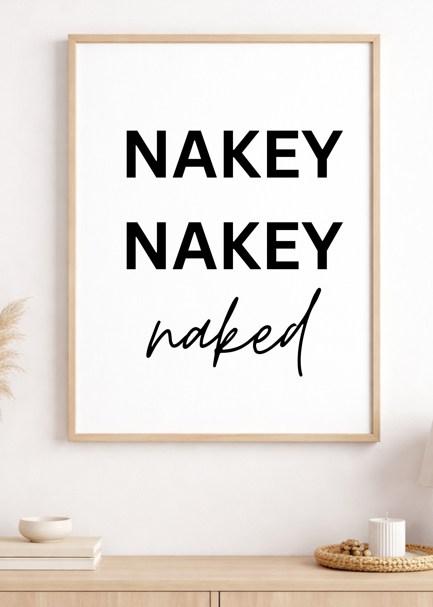 Nakey Nakey Naked Bathroom Print