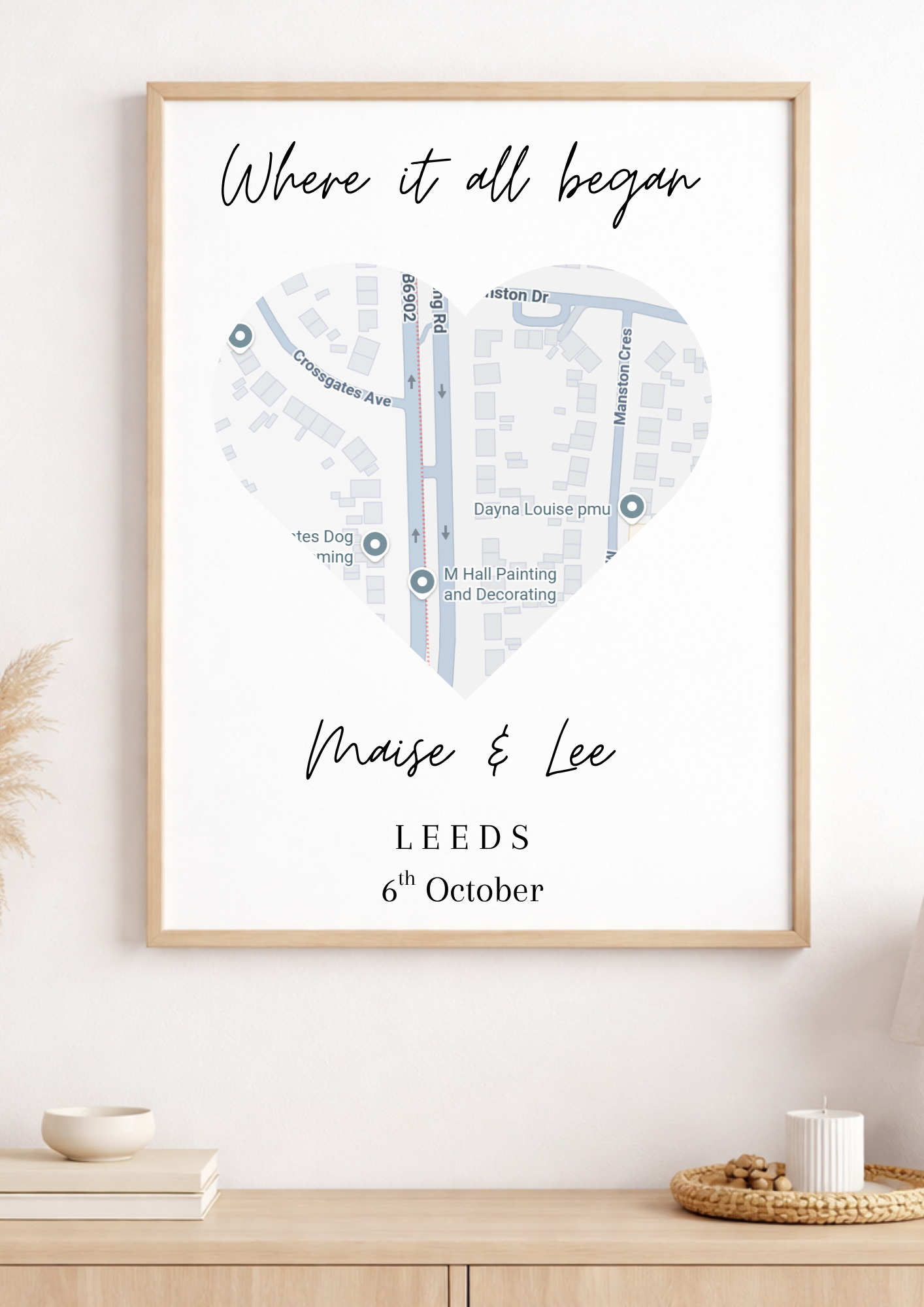 Personalised Couples Where It All Began Print