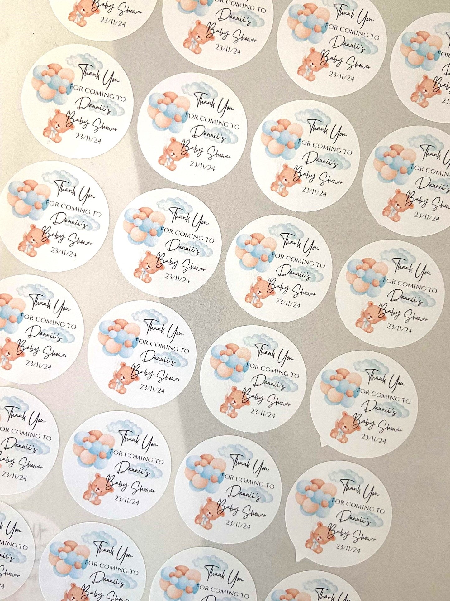 Personalised Baby Shower Stickers