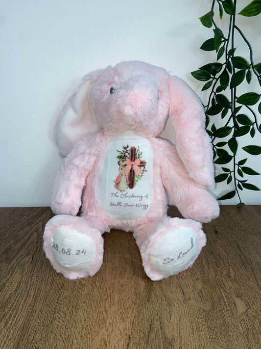 Personalised Christening Rabbit Gift