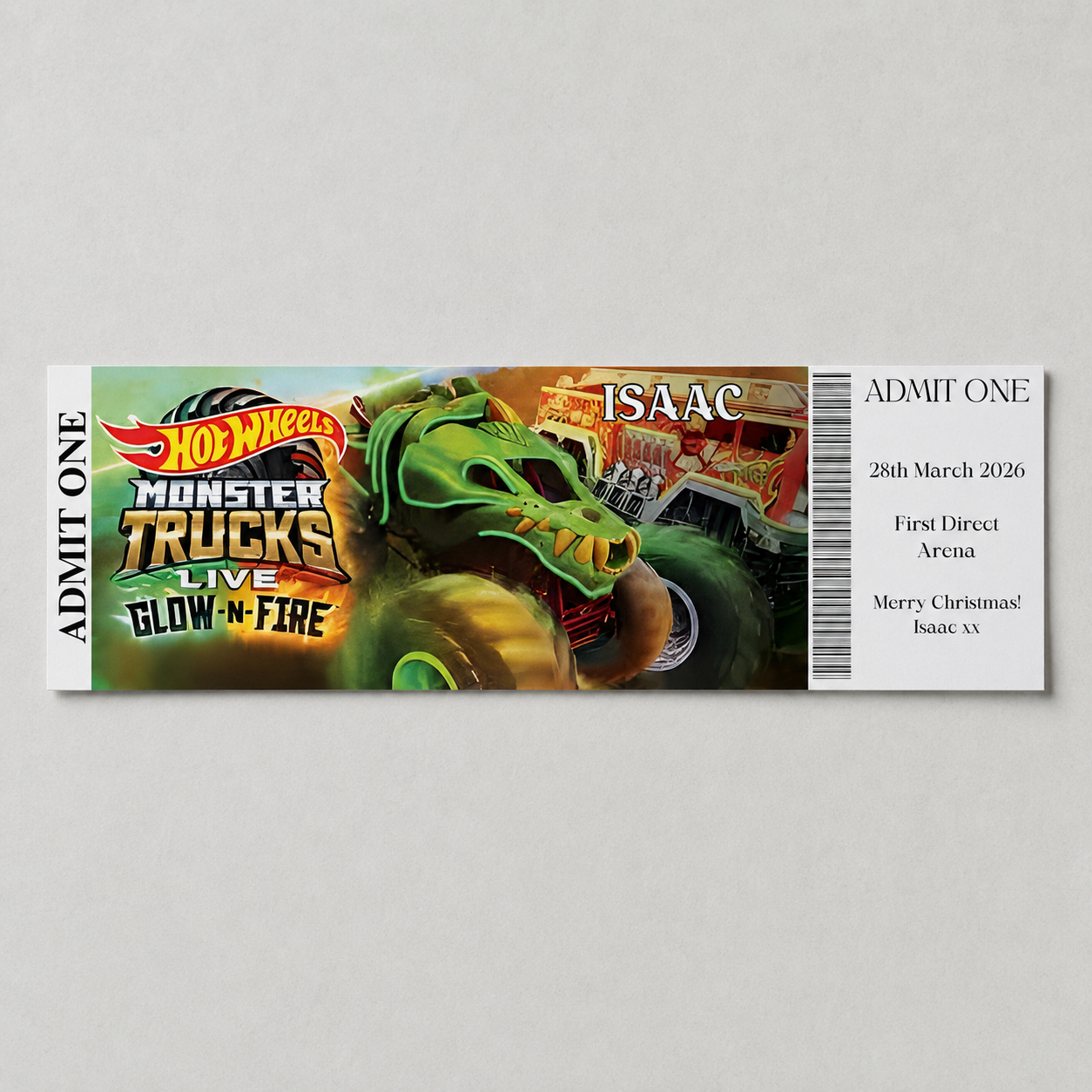 Personalised Monster Truck Surprise Ticket