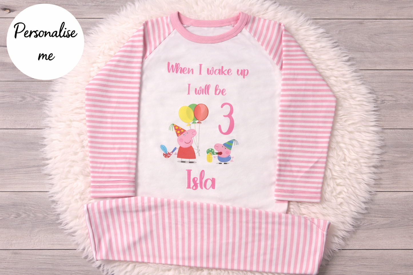 Personalised Peppa Pig Birthday Pyjamas