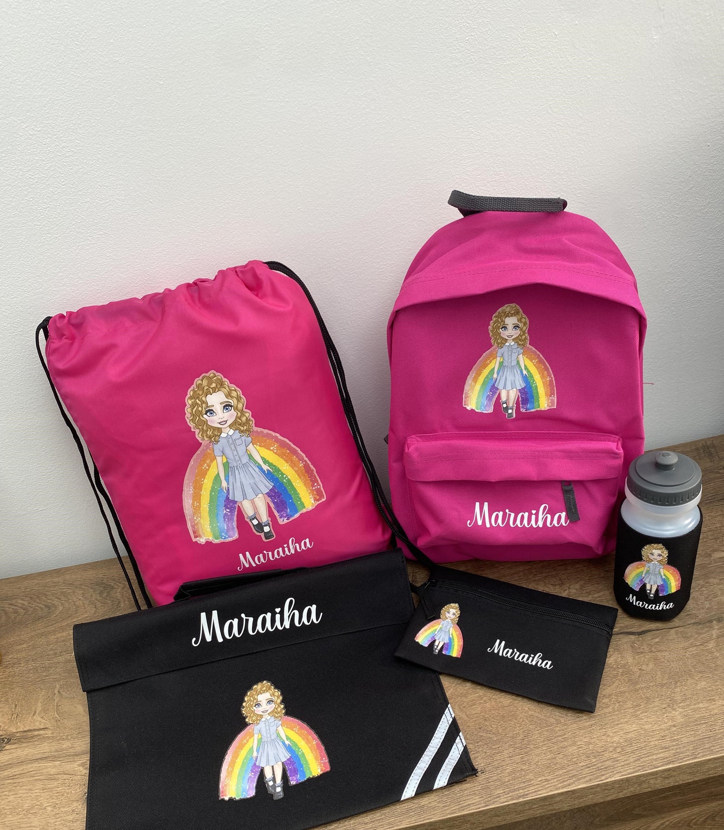 Personalised Pink back to school bundle