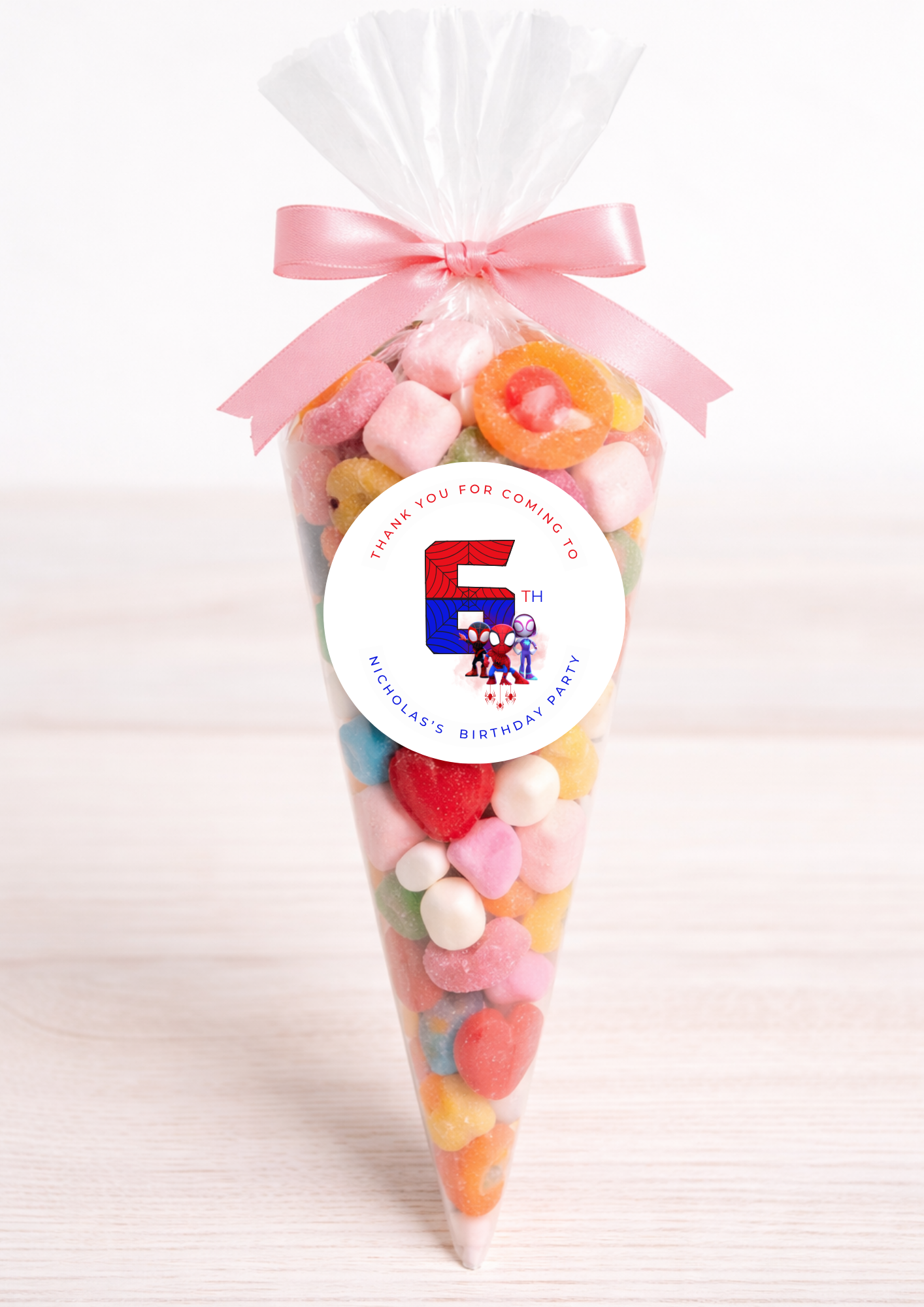 Personalised Spider Man Birthday Party Stickers – product image 3