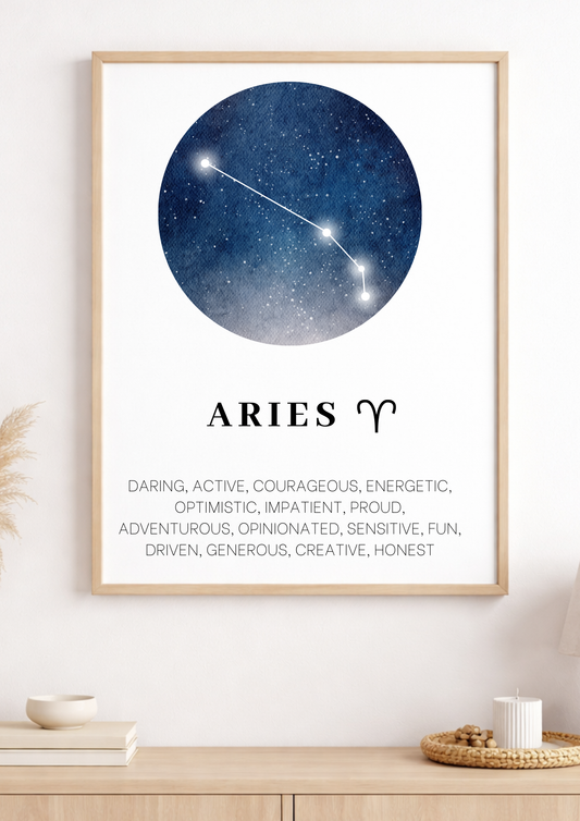 Personalised Star sign print-Aries