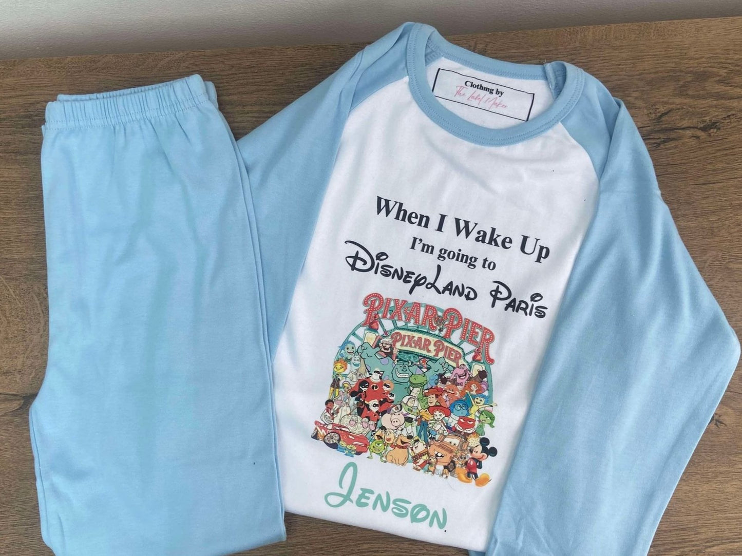 Personalised When i wake up ill be going to disneyland pyjamas