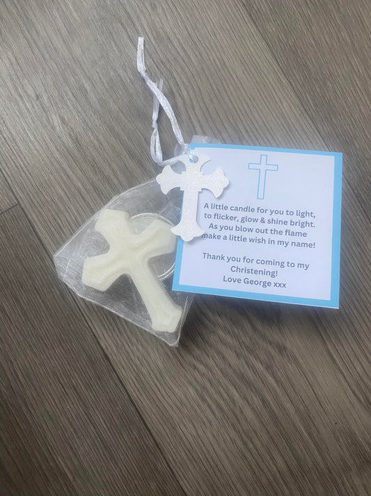 Personalised christening card tags
