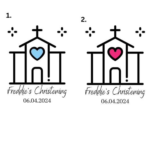 Personalised christening sticker choice sheet