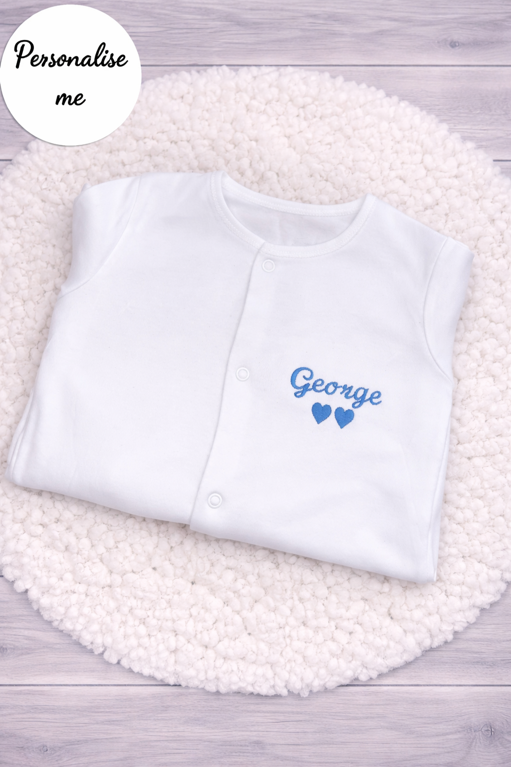 Personalised Embroidery Baby Sleepsuit