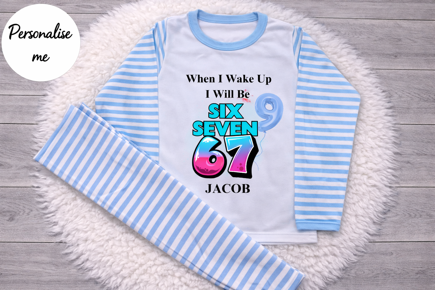 Personalise 67 Children's Birthday Pyjamas