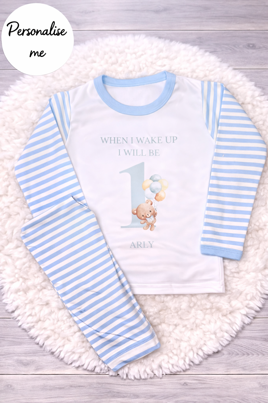 Personalised When I Wake Up Bear Birthday Pyjamas