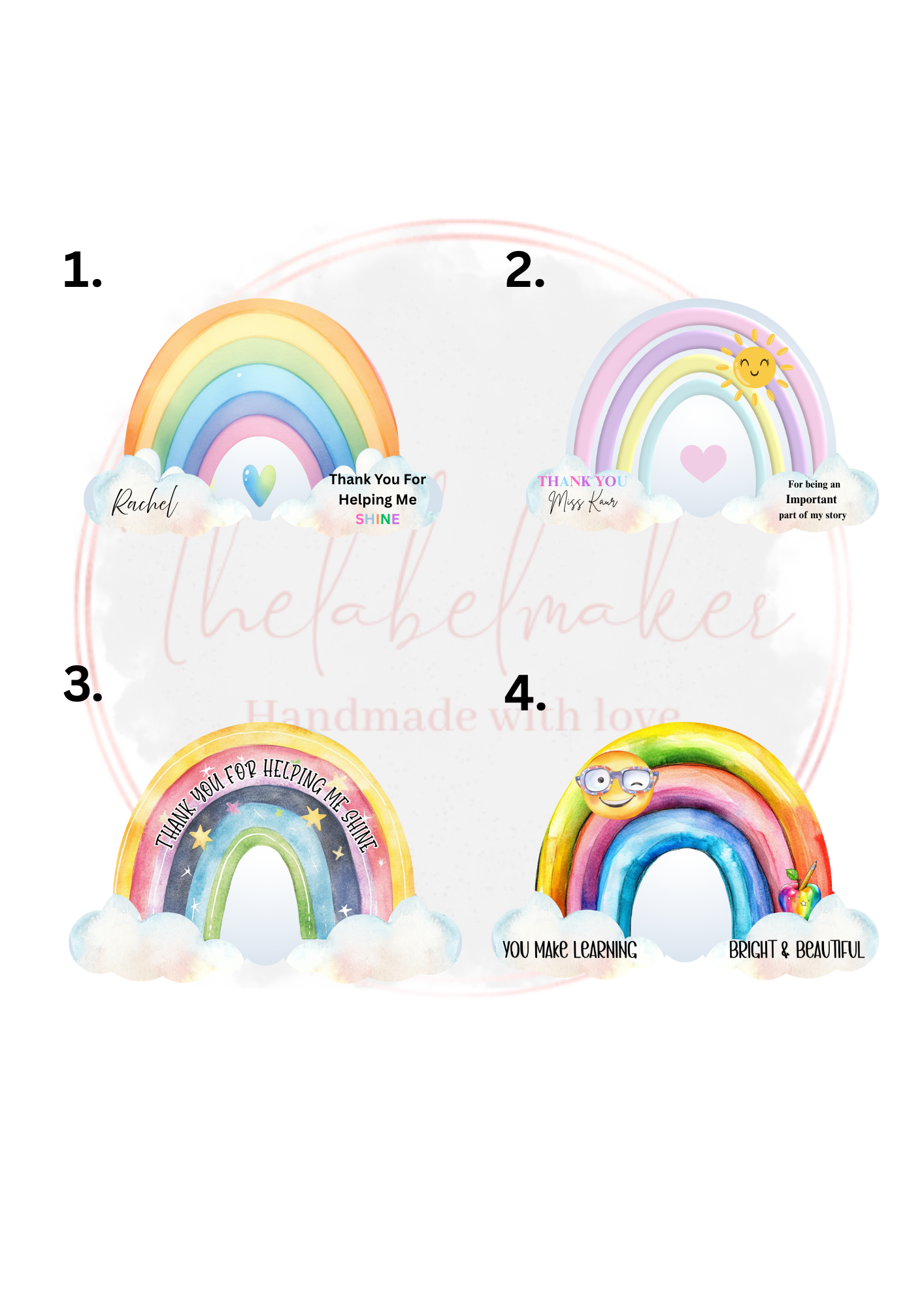 Thank You Teacher Rainbow ornament