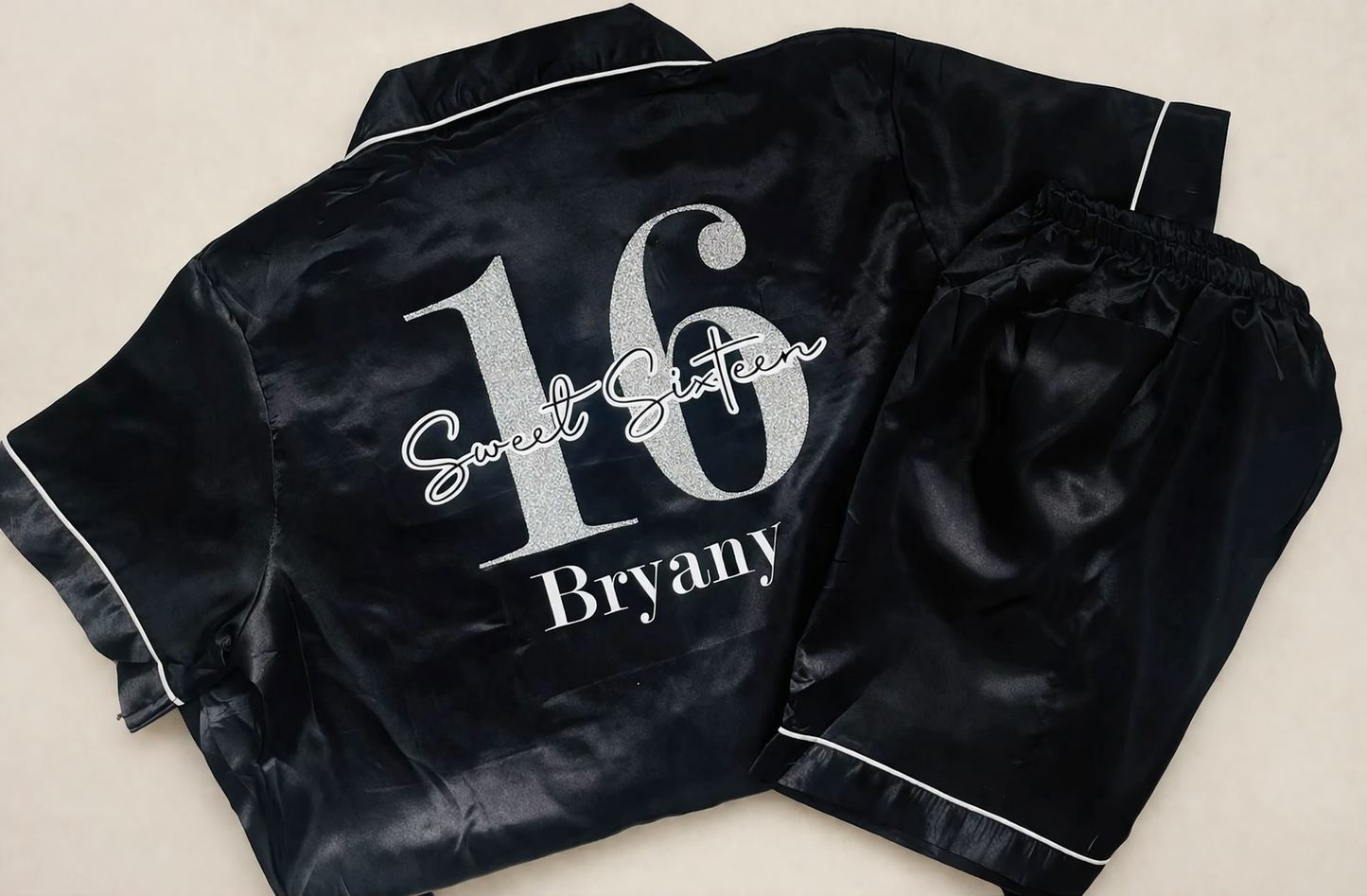 Personalised Sweet 16 Satin Birthday Pyjamas