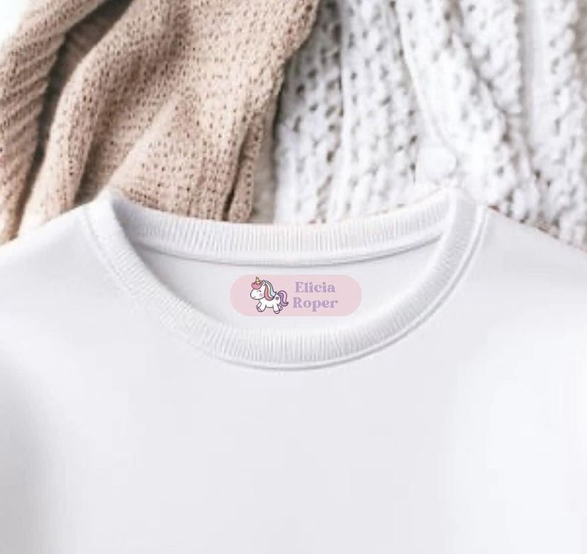 Unicorn Iron On Name Label