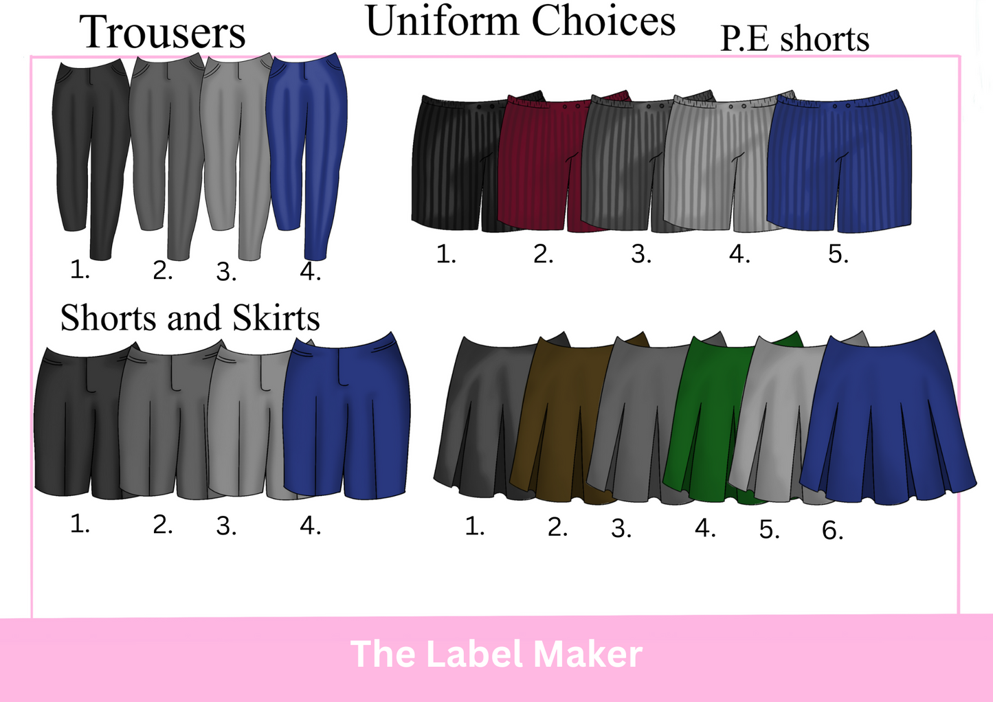 uniform choice sheets