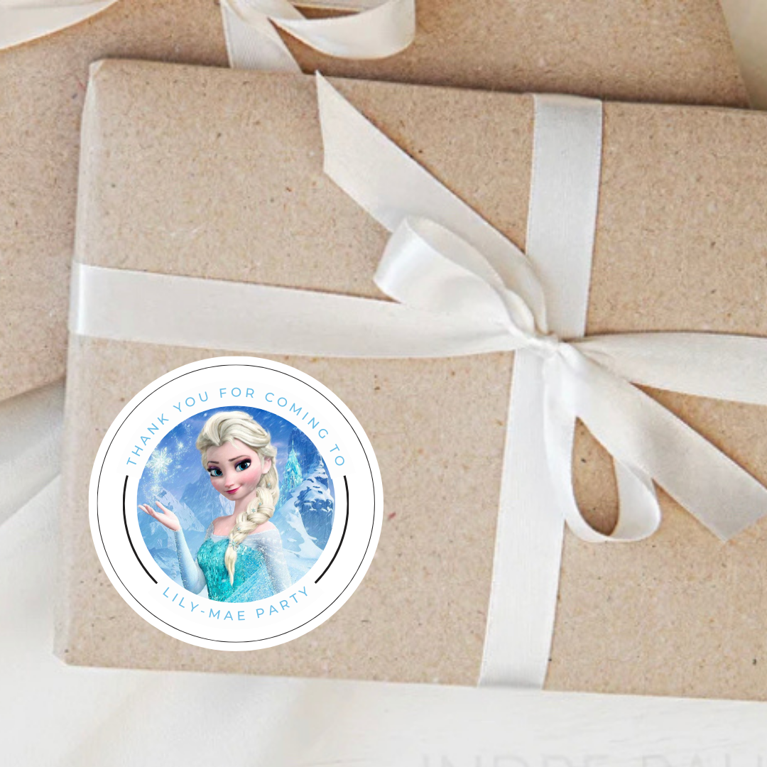 Personalised Elsa Birthday Party Stickers