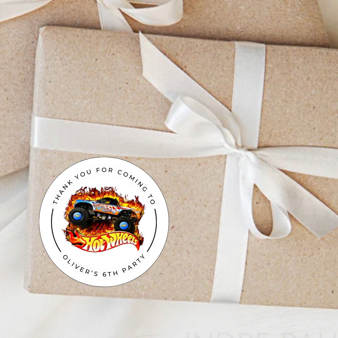 Personalised Red Hot Wheels Stickers