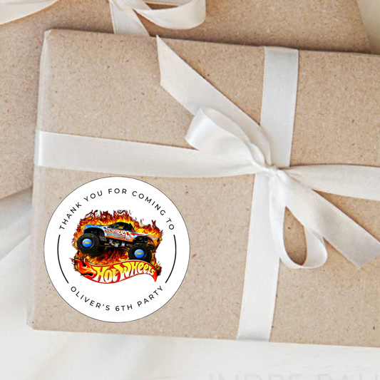 Personalised Red Hot Wheels Stickers