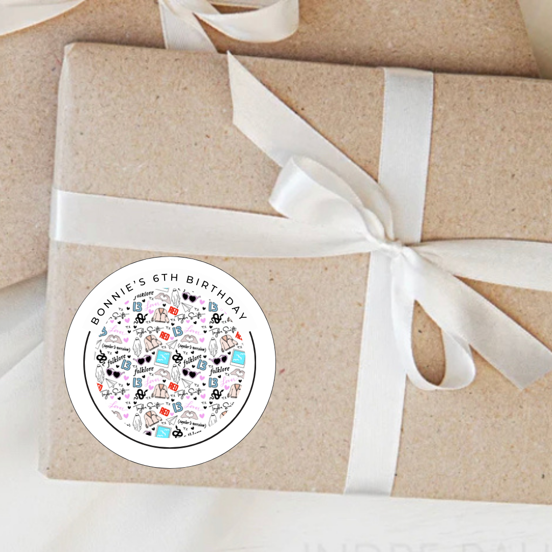Personalised Swiftie Birthday Party Sticker