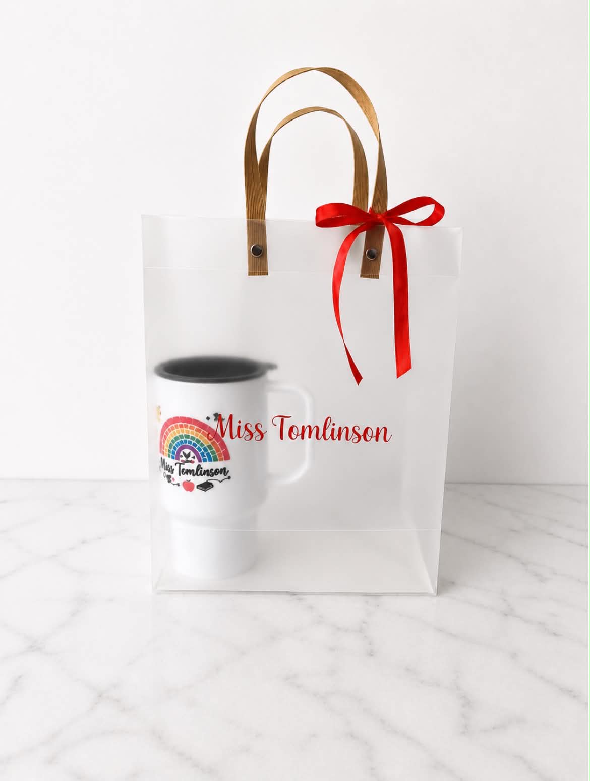 Personalised Thank You Teacher Clear Gift Bag