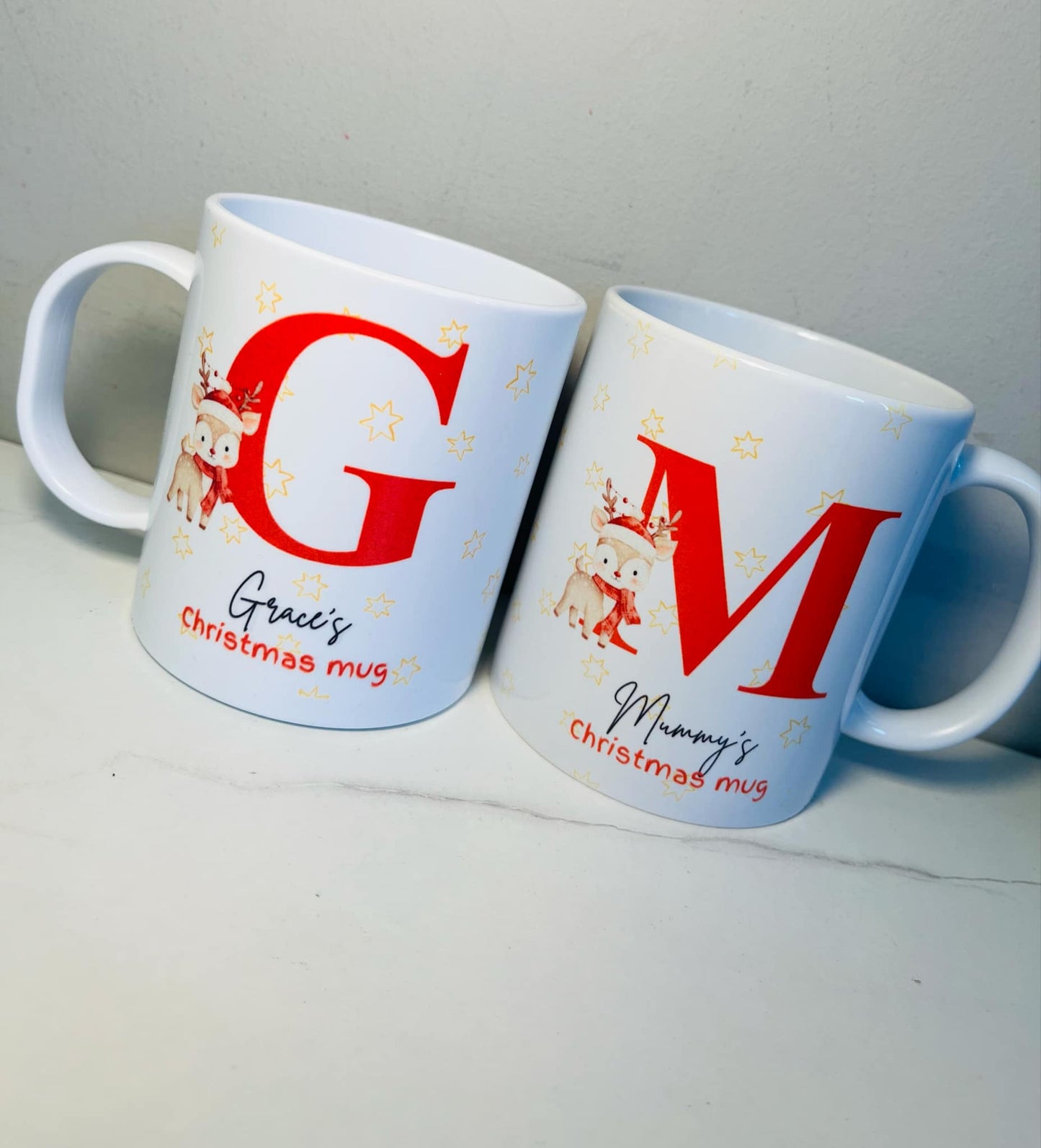 Personalised Christmas Reindeer Initials Mug
