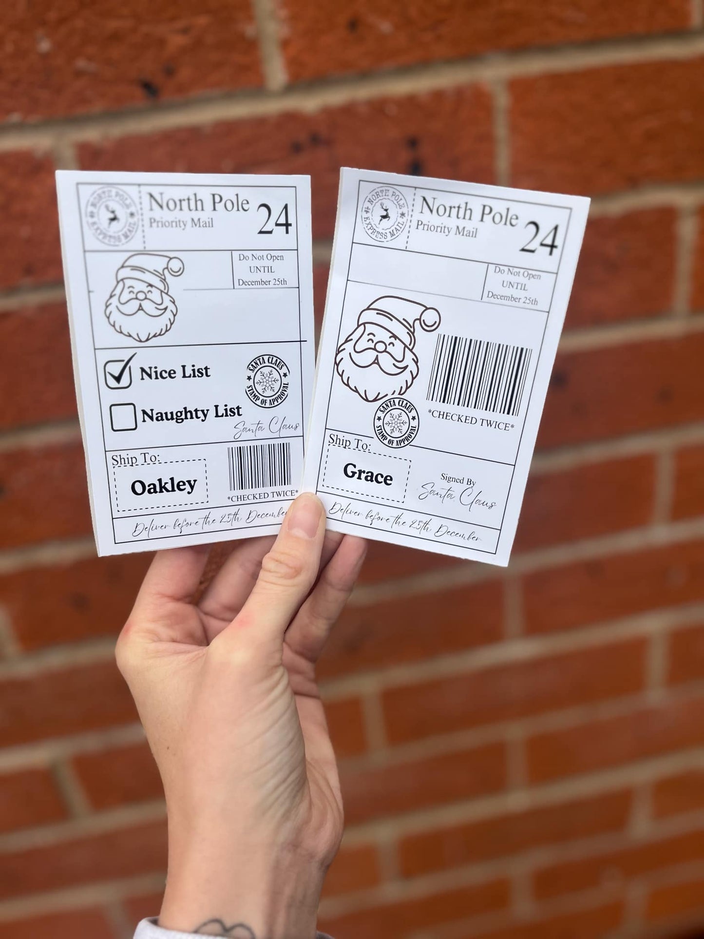 Personalised Santa Shipping Labels