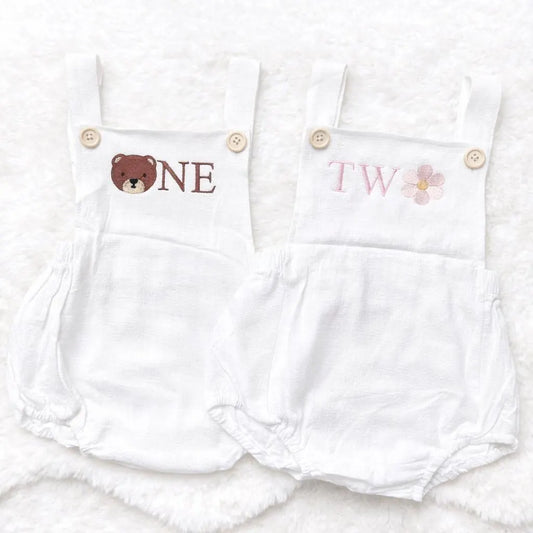 Personalised Embroidered Birthday Baby Romper