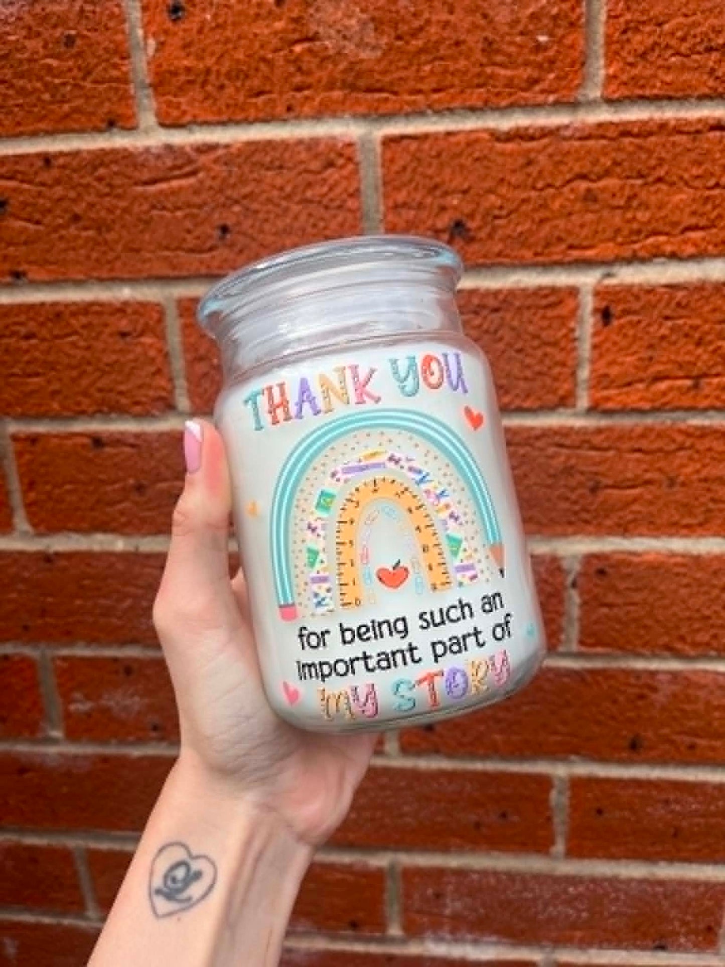 Personalised Teacher Thank You Candle- Large
