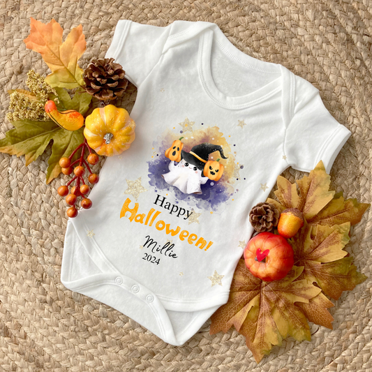 Personalised Happy Halloween Baby Vest