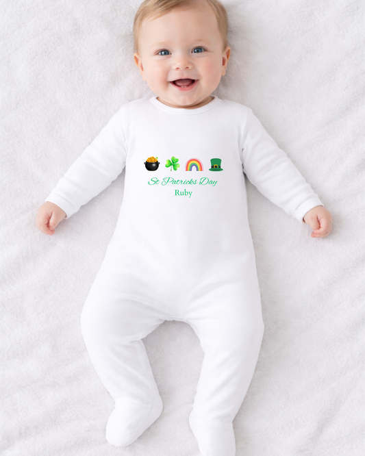 Personalised St Patrick’s Day Lucky Charm T-shirt & Sleepsuit
