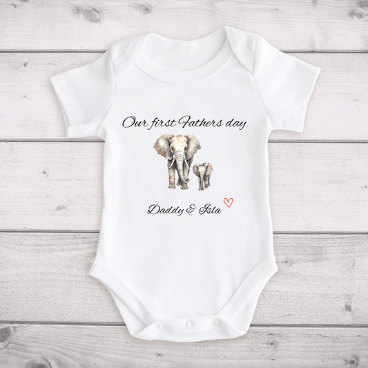 Personalised First Fathers Day Baby Vest