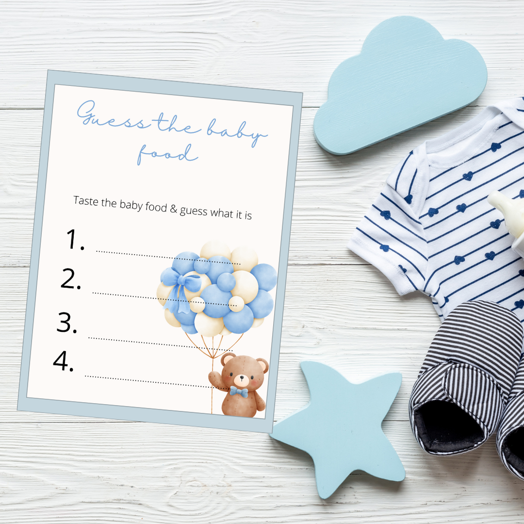 Brown Bear Guess the Baby Food Shower Game