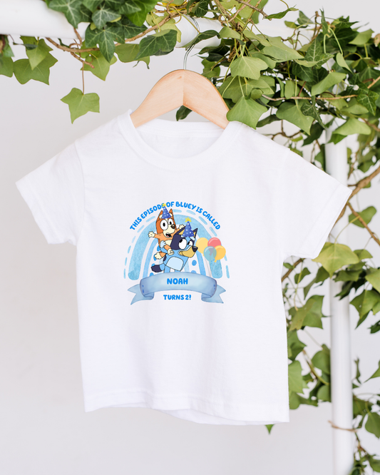 Personalised Birthday Bluey T-shirt