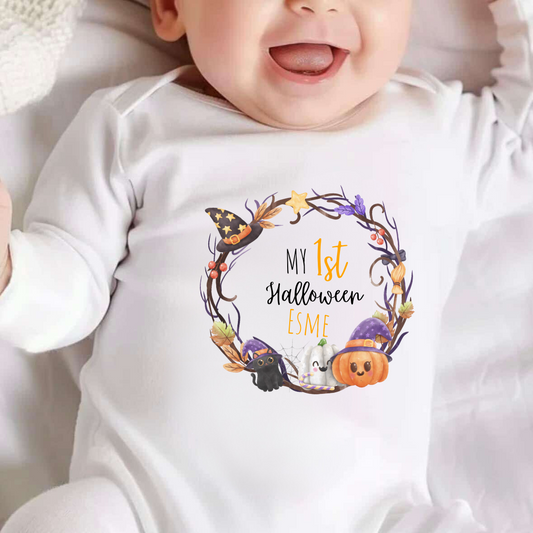 Personalised My 1st Halloween Baby Sleepsuit