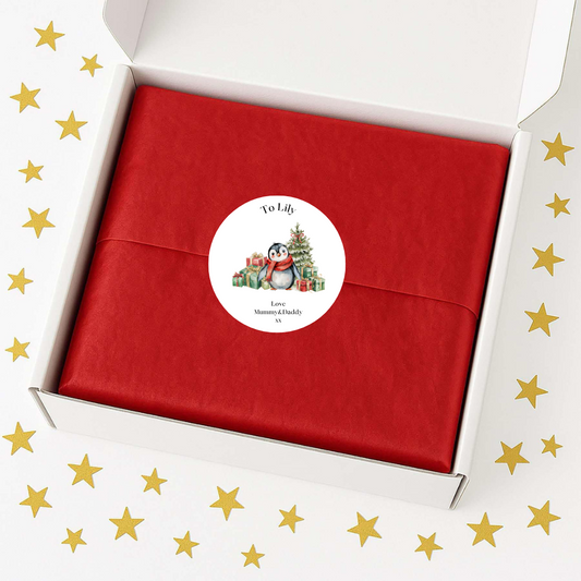 Personalised Penguin Christmas Gift Labels