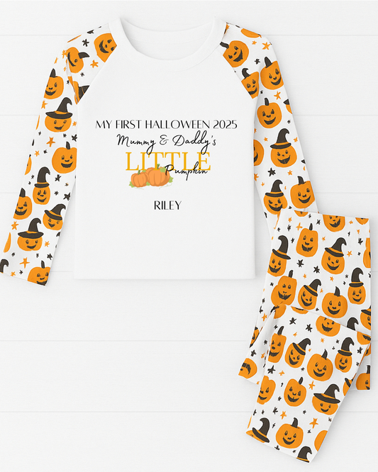 Personalised Mummy's Little Pumpkin Halloween Pyjamas