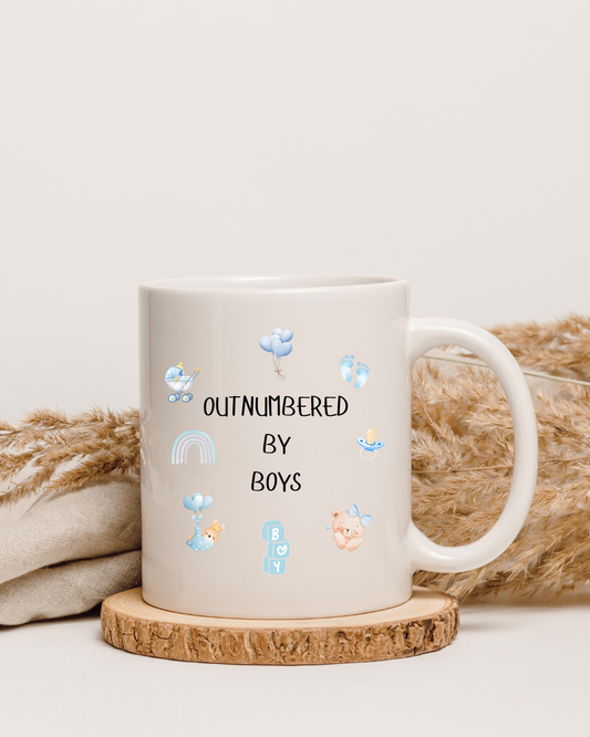 Personalised Outnumbered By Boys Mug