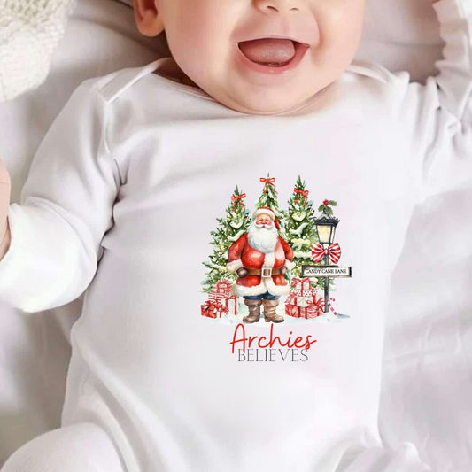 Personalised I believe in Santa Sleepsuit