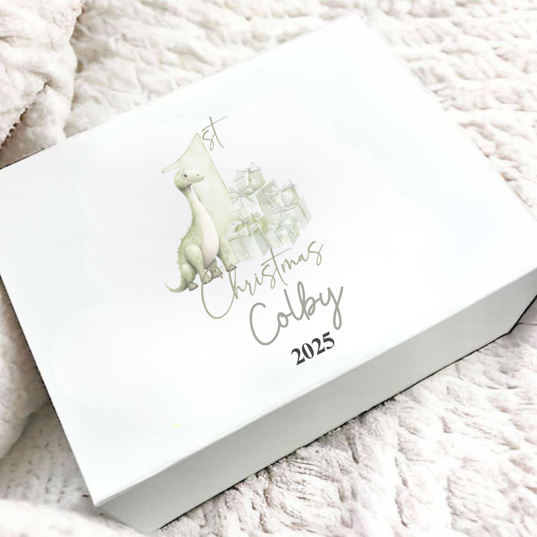 Personalised My First Christmas Eve Box Dinosaur Themed