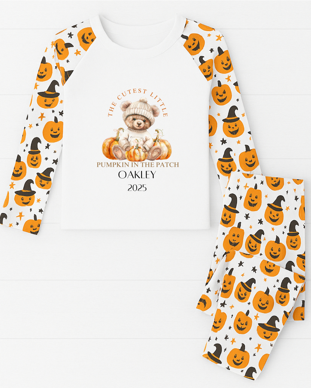 Personalised The Cutest Pumpkin In The Patch Halloween Pyjamas